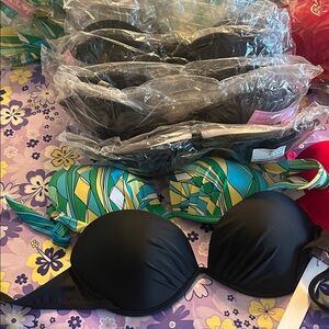 Rachel Lym bandeau bikini tops size M 28 tops !